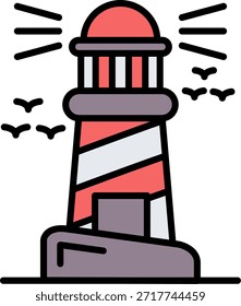 Leuchtturm Neu Kreative Icon Design Vektor