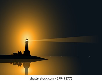 Lighthouse At Night