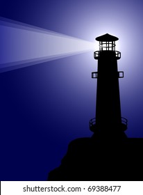 lighthouse at night