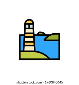 Lighthouse, ocean icon. Simple color with outline vector elements of saving marine icons for ui and ux, website or mobile application