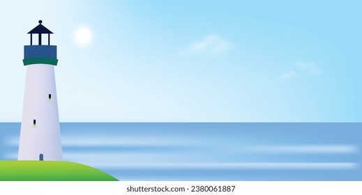 lighthouse on the beach vector background