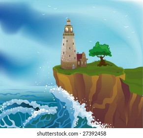 lighthouse on the cliff