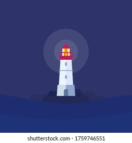 Lighthouse on the coast, vector