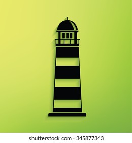 
Lighthouse on green background,clean vector