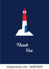 lighthouse on iceberg thank you card
