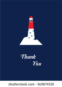 lighthouse on iceberg thank you card