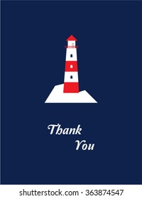 lighthouse on iceberg thank you card