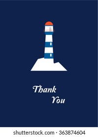 lighthouse on iceberg thank you card