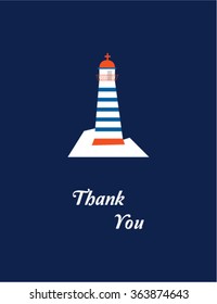 lighthouse on iceberg thank you card