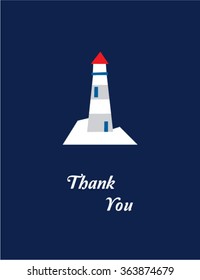 lighthouse on iceberg thank you card