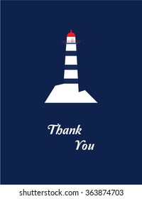 lighthouse on iceberg thank you card