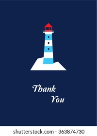 lighthouse on iceberg thank you card
