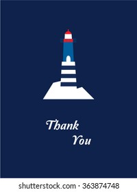 lighthouse on iceberg thank you card