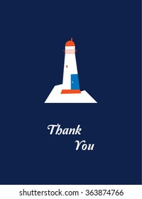 lighthouse on iceberg thank you card