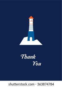 lighthouse on iceberg thank you card