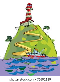 Lighthouse on a island