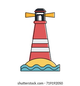 lighthouse on island icon image 
