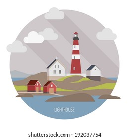 Lighthouse on the landscape