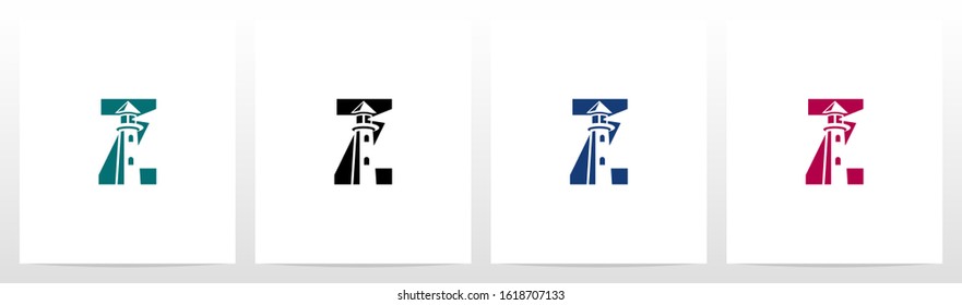 Lighthouse On Letter Logo Design Z