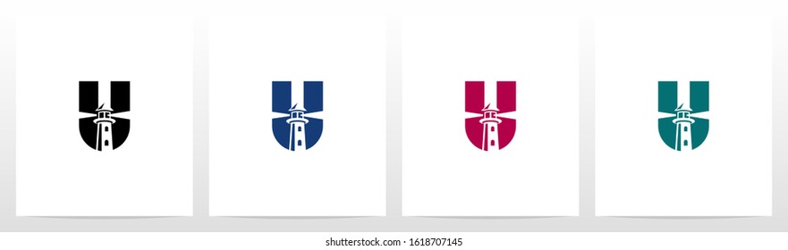 Lighthouse On Letter Logo Design U