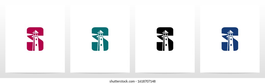 Lighthouse On Letter Logo Design S