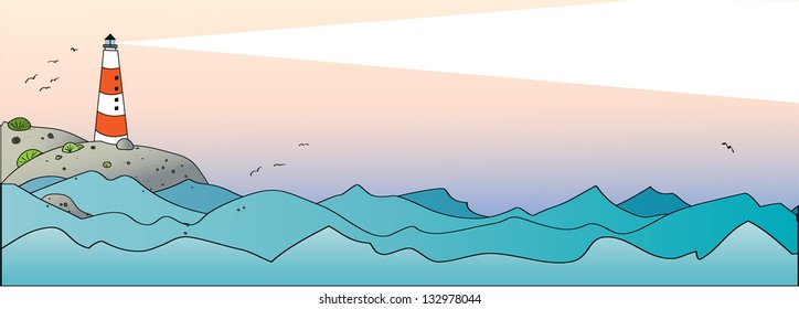  Lighthouse on the seashore