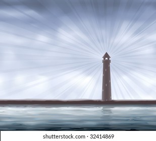 Lighthouse on the seashore (other landscapes are in my gallery)