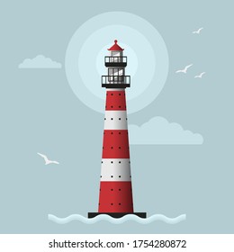 lighthouse on the seashore vector design 