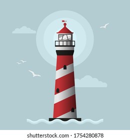 lighthouse on the seashore vector design 