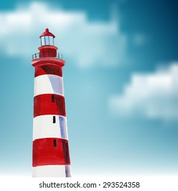 lighthouse on the sky background, excellent vector illustration, EPS 10