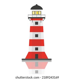 Lighthouse on a white background. Vector illustration