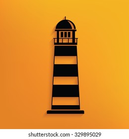 Lighthouse on yellow background,clean vector