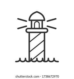 Lighthouse outline icon. Vector illustration.