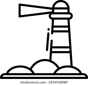 Lighthouse outline icon vector illustration