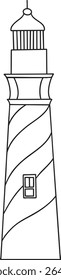 Lighthouse outline vector illustration Hand-drawn art line Great for coloring book, greeting cards, educational material, kids party invitations	
