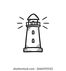 Lighthouse over head symbolizing guidance, direction, and clarity