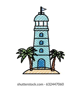lighthouse and palms icon