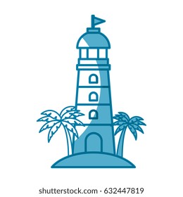 lighthouse and palms icon