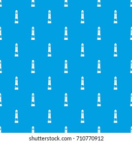 Lighthouse pattern repeat seamless in blue color for any design. Vector geometric illustration