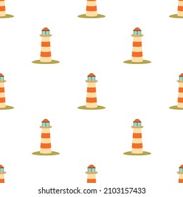 Lighthouse pattern seamless background texture repeat wallpaper geometric vector