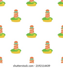 Lighthouse pattern seamless background texture repeat wallpaper geometric vector