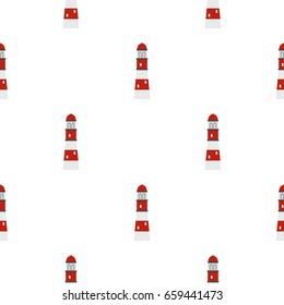 Lighthouse pattern seamless flat style for web vector illustration