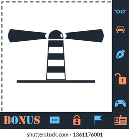 Lighthouse. Perfect icon with bonus simple icons