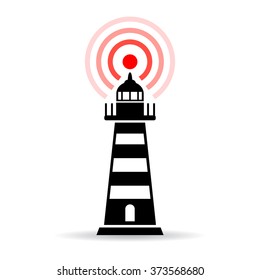 Lighthouse pictogram vector illustration isolated on white background