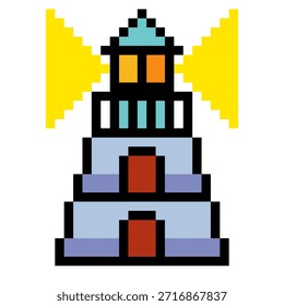 Leuchtturm im Pixel-Art-Stil