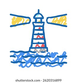 lighthouse port doodle icon sketch vector. lighthouse port sign. isolated symbol illustration