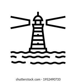lighthouse port line icon vector. lighthouse port sign. isolated contour symbol black illustration