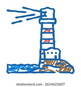 lighthouse progress doodle icon sketch vector. lighthouse progress sign. isolated symbol illustration