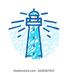 lighthouse progress doodle icon sketch vector. lighthouse progress sign. isolated symbol illustration