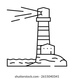 lighthouse progress line icon vector. lighthouse progress sign. isolated contour symbol black illustration